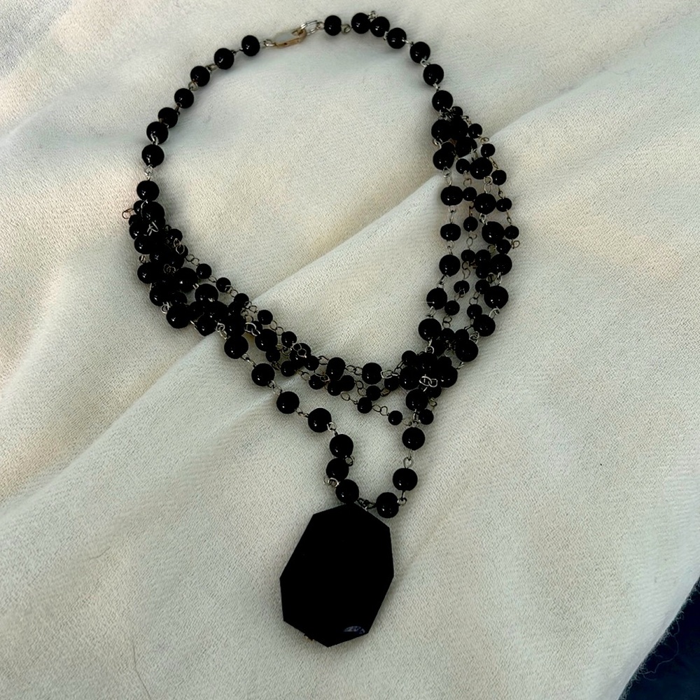 Keren Creations BoHo style black statement necklace